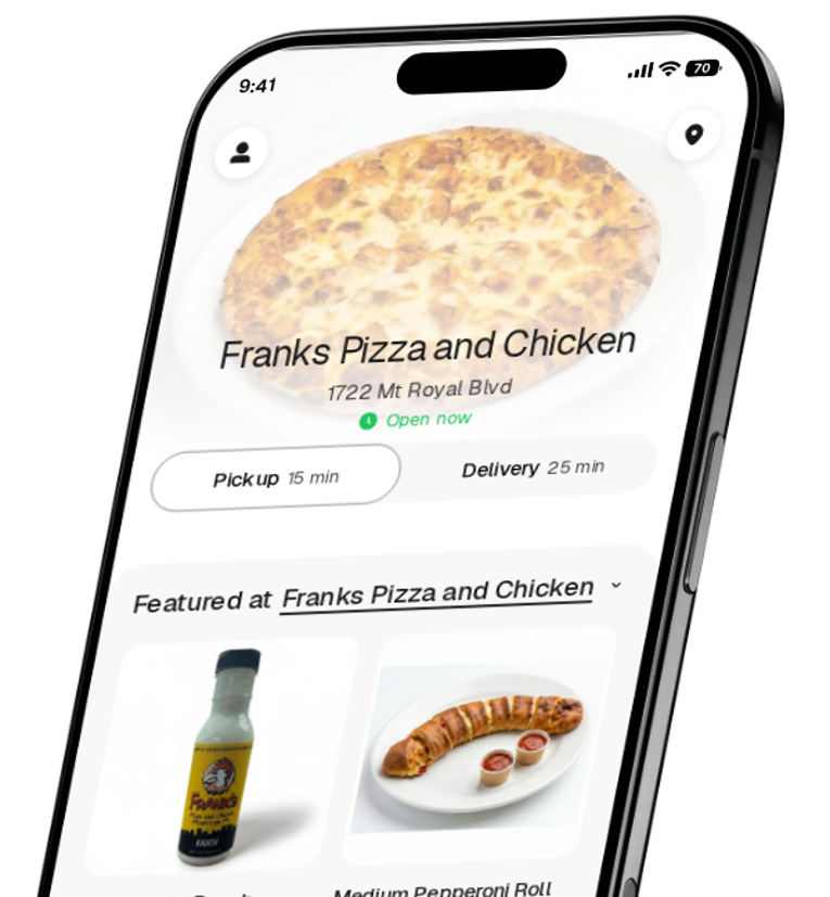 Franks Pizza and Chicken app preview