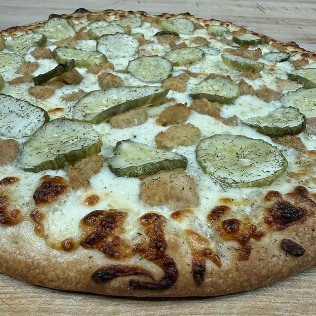 10 Cut Chicken Pickle Pizza.